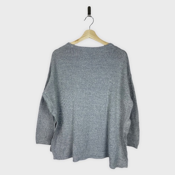 Divided Texture-Knit Stitch Grey Tunic Sweater by H&M - Picture 2 of 8